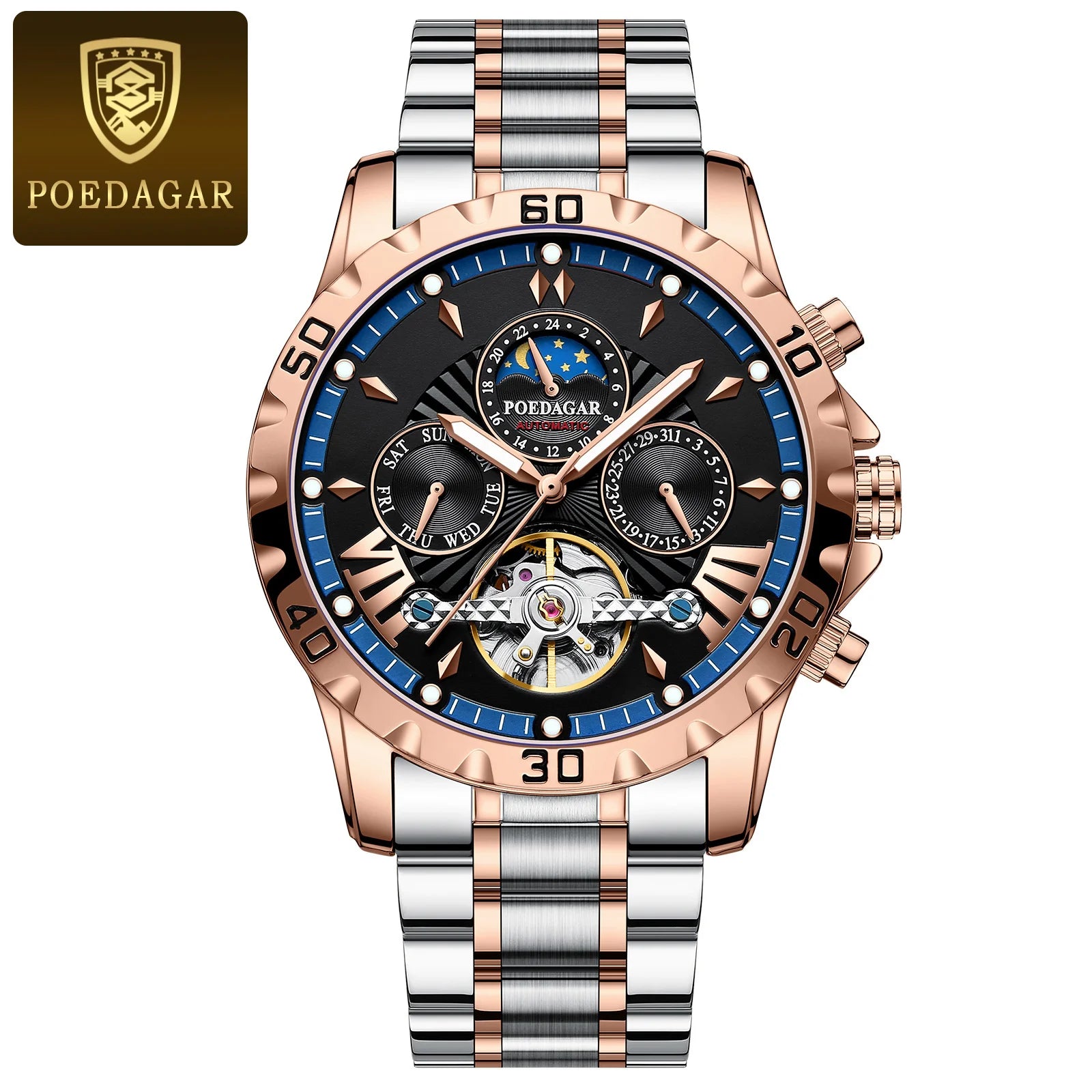 Poedagar Men's Tourbillon Luxury Watch