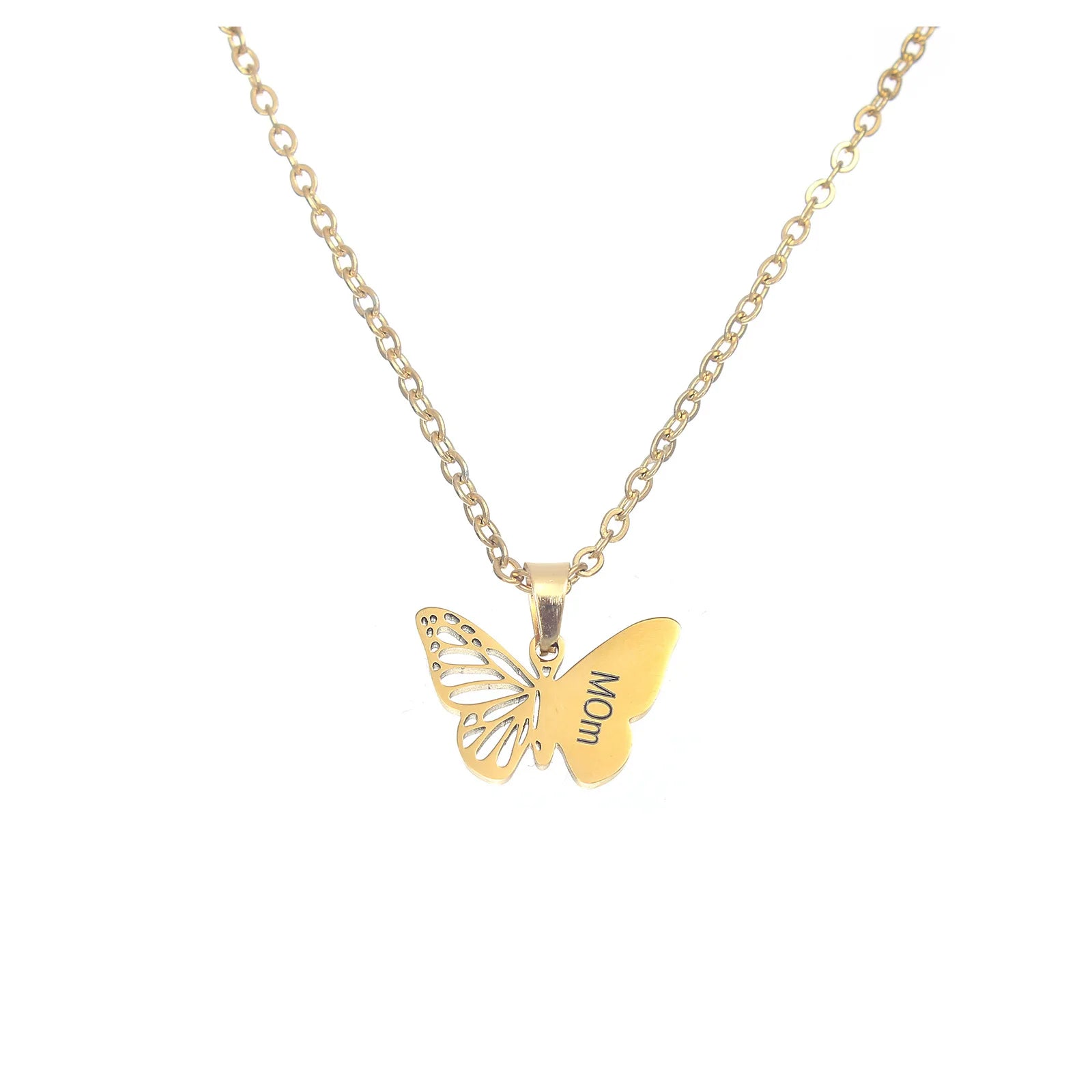 Hollow Butterfly Necklace - Gold & Silver