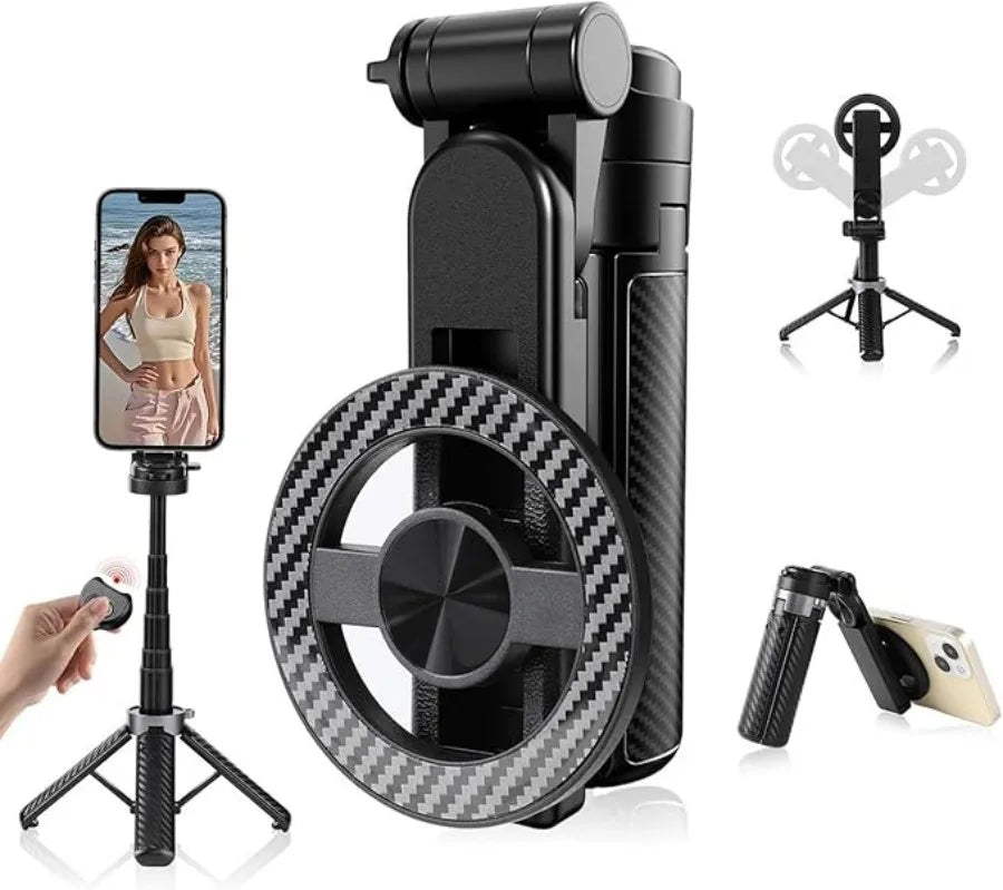 4 in 1 Multifunctional Magnetic Selfie Stick 360 Degrees Rotation