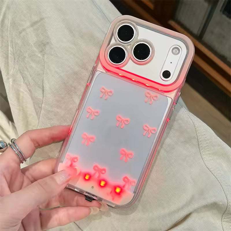 GlowBow Sound Reactive Case – Flashing Bowknot Shockproof Cover for iPhone