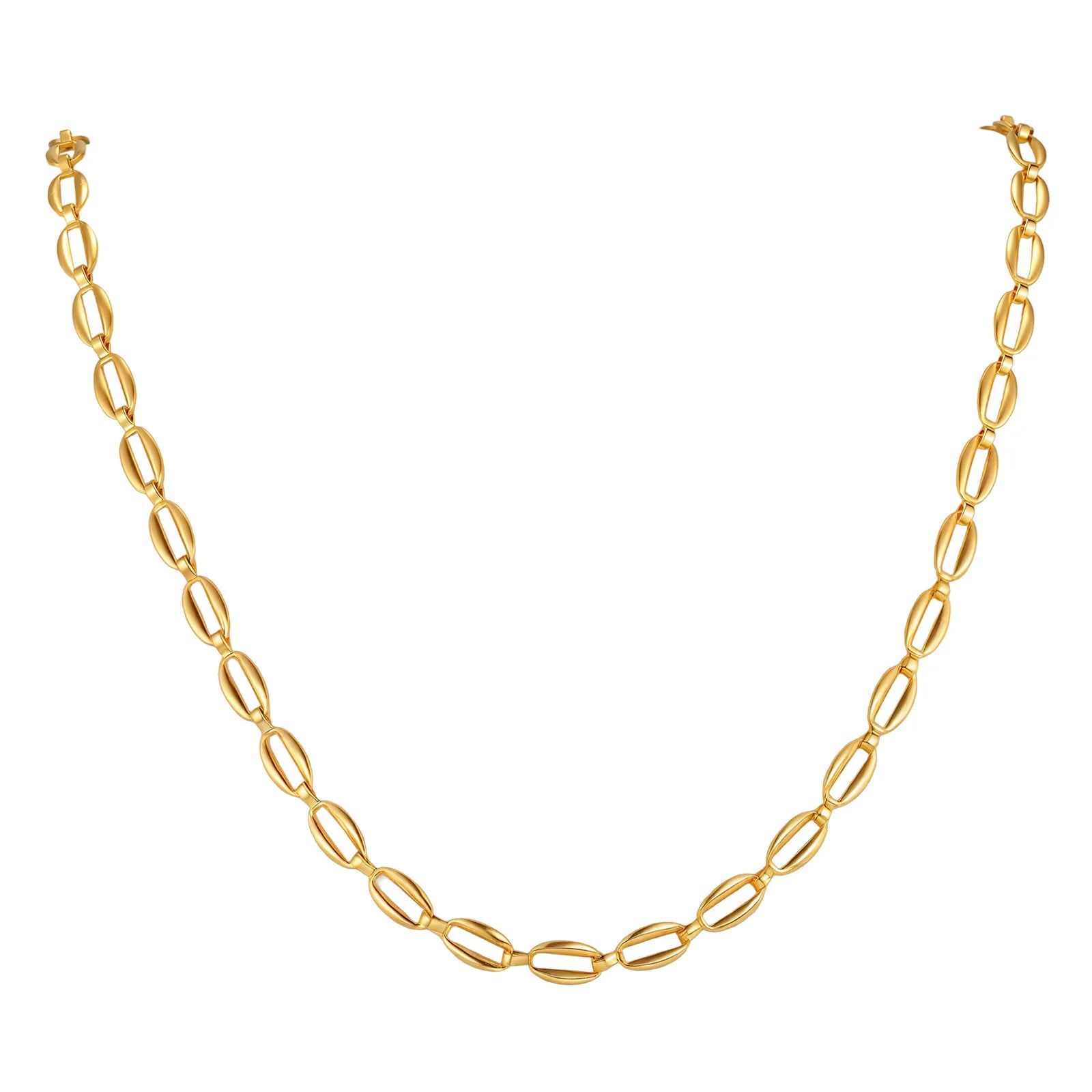 Gold Tone Stainless Steel Minimalist Necklace