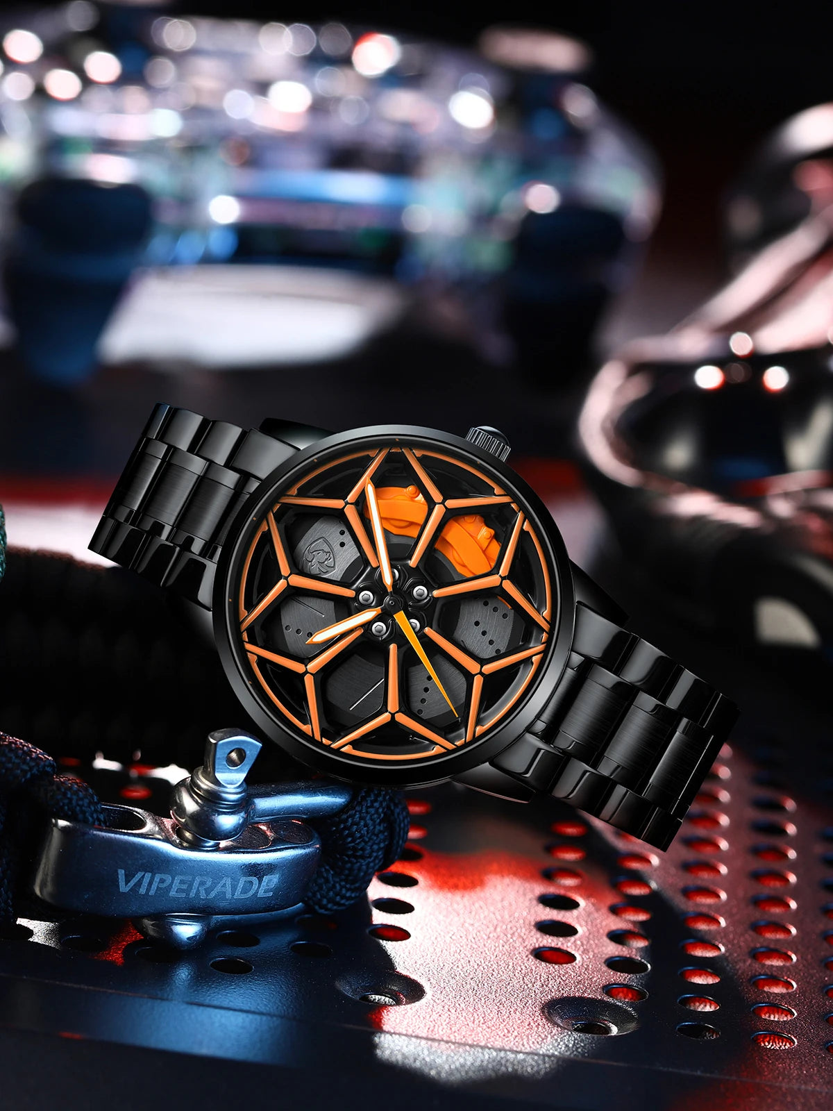 Original 3D Official Gyro Rim Watch High Quality Wholesale Wheel Watches Quartz Waterproof Wrist Car Wheel Watch Lambo URUS