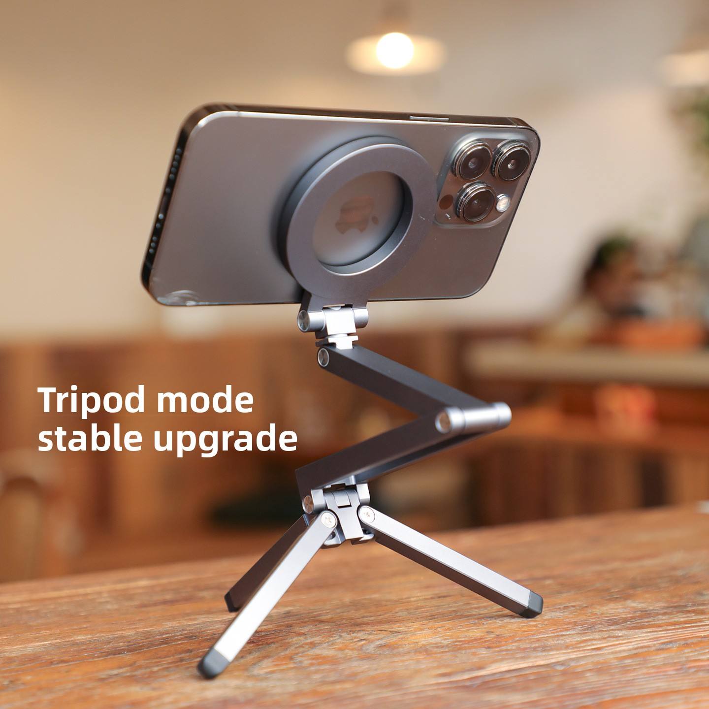 360° Rotatable Aluminum Alloy Magnetic Tripod Stand for MagSafe Phones Car Mount & Live Streaming Holder