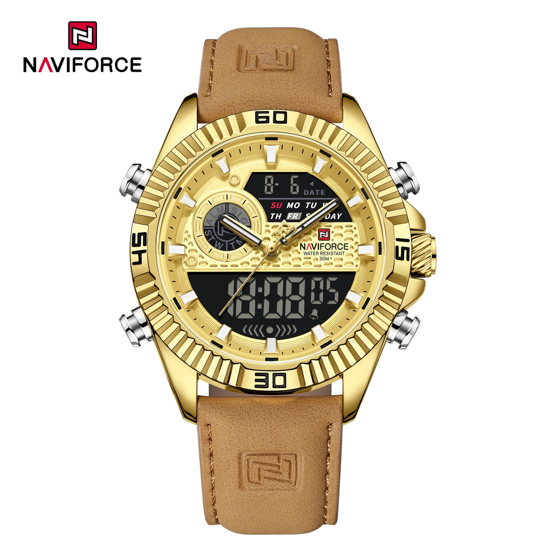 NAVIFORCE Men's Sport Quartz Analog LCD Watch
