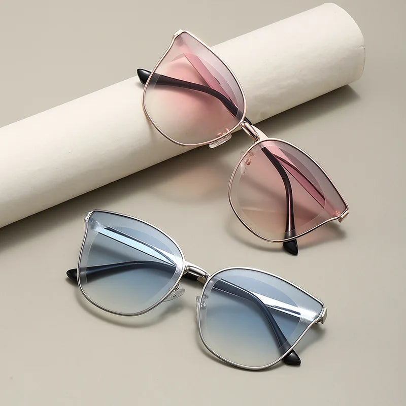 Gradient Cat Eye Butterfly Sunglasses - UV400 Protection