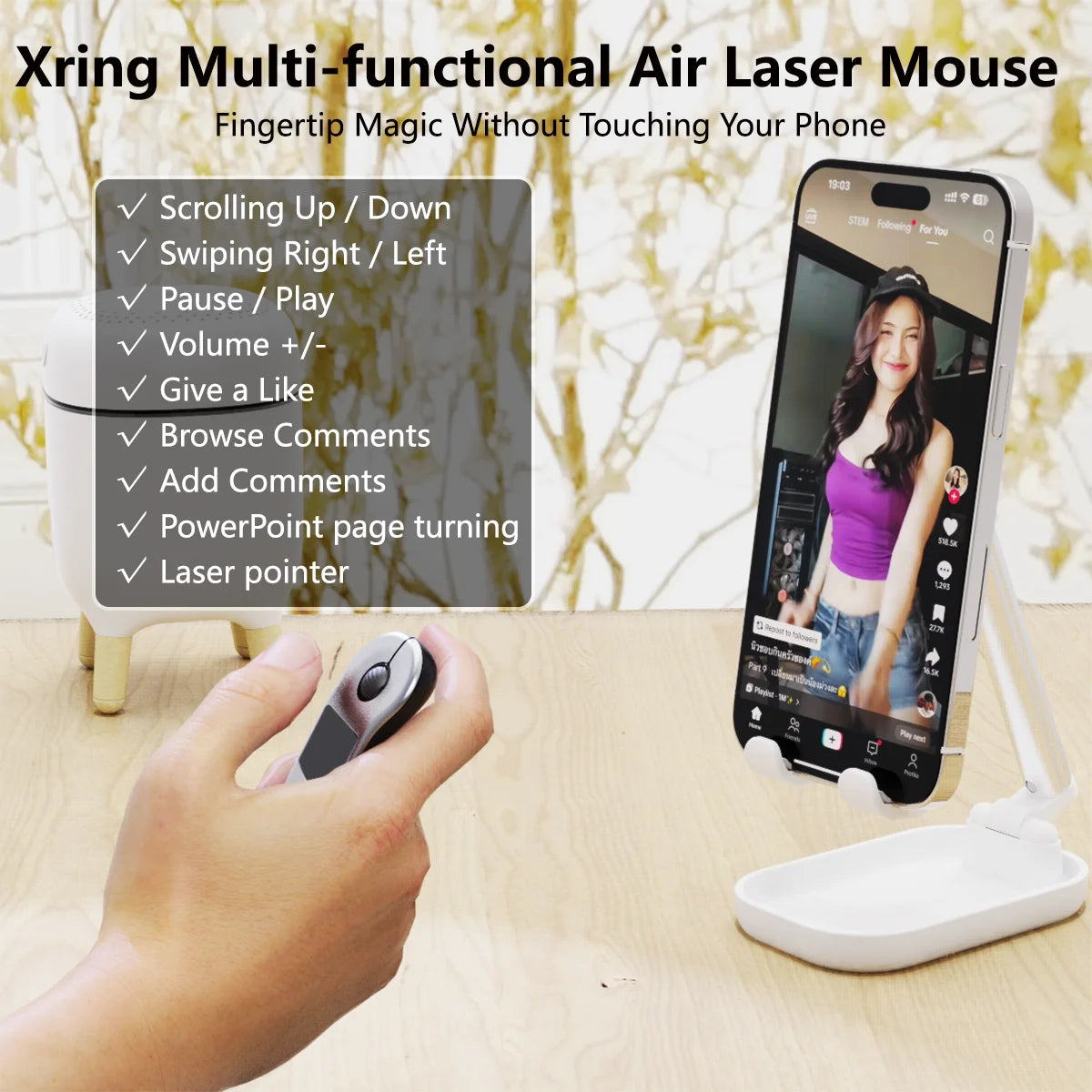 OEM Phone Tablet PC Remote Mouse with Laser Pointer Bluetooth