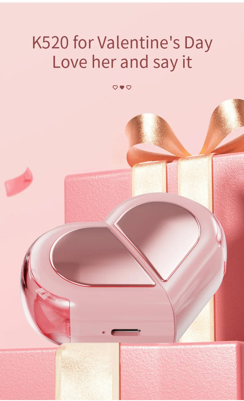 K520 Heart-Shaped Wireless Gaming Earbuds