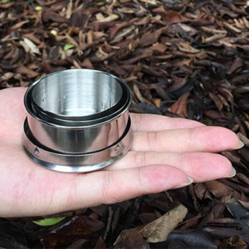 Stainless Steel Telescopic Folding Cup Compact Collapsible Teacup for Travel, Hiking & Camping