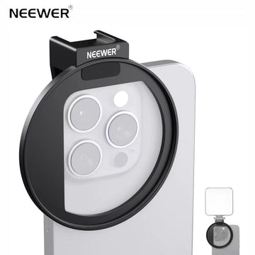NEEWER LA006 67mm Phone Filter Mount – Upgraded Clip with Cold Shoe Mount