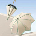 Japanese Style Automatic Wind-resistant Petal Lotus Black Glue Sunscreen Umbrella