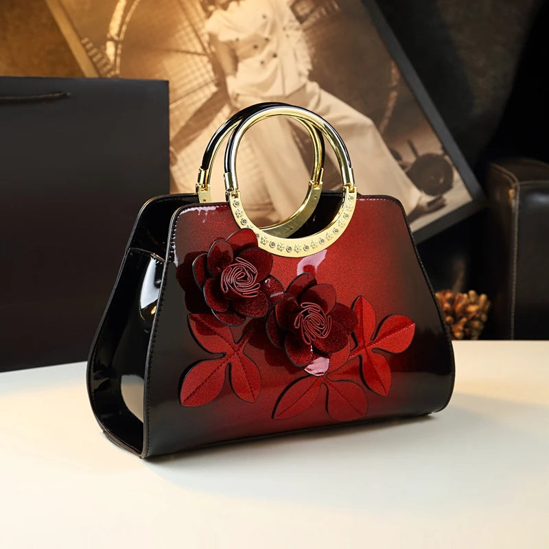 Gradient Flower Luxury Leather Handbag