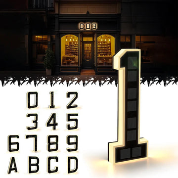 Waterproof LED Solar Address Number Sign