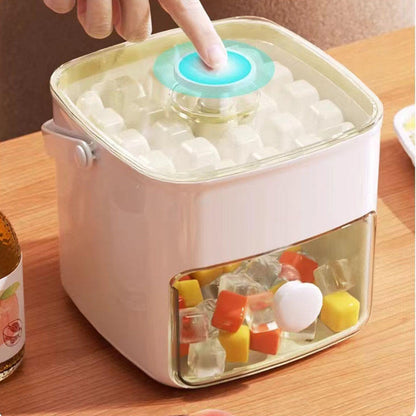 Double-Layer 48-Grid Ice Tray with Handle, Food-Grade ABS & PP Material