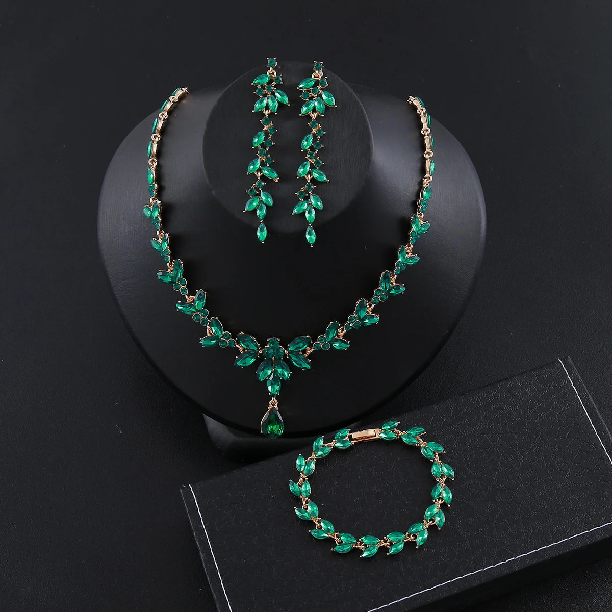 Luxury Vintage Zircon Jewelry Set for Weddings