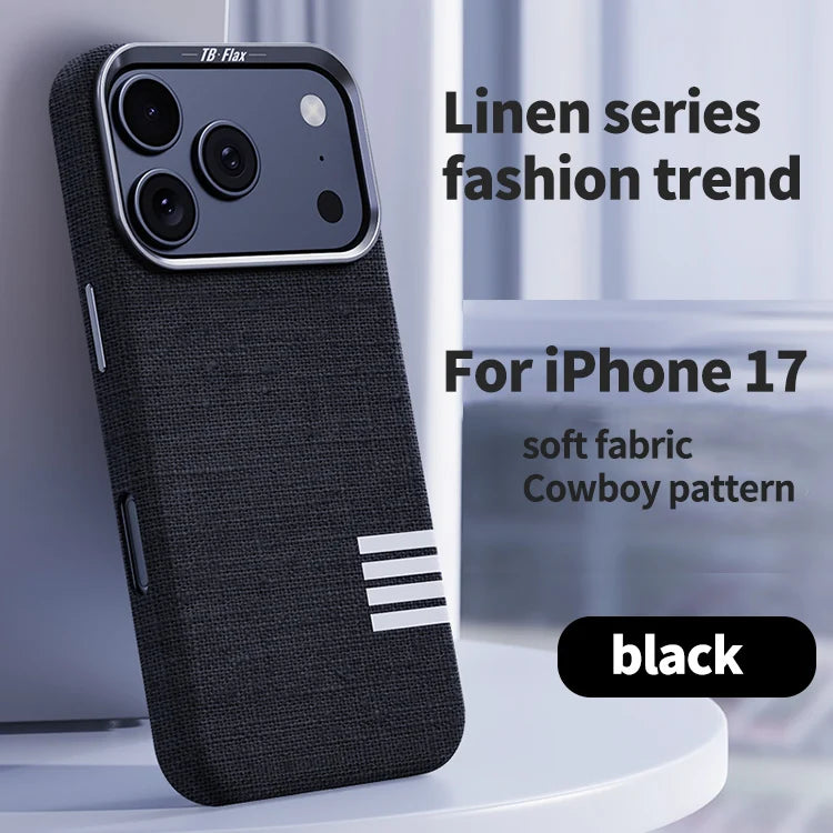 Premium Magnetic Linen iPhone Case - Shockproof Design