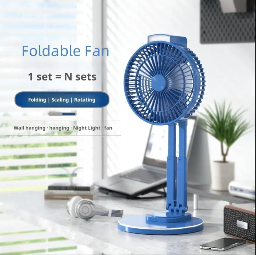 Portable 1500mAh Fan Lamp with USB Charging