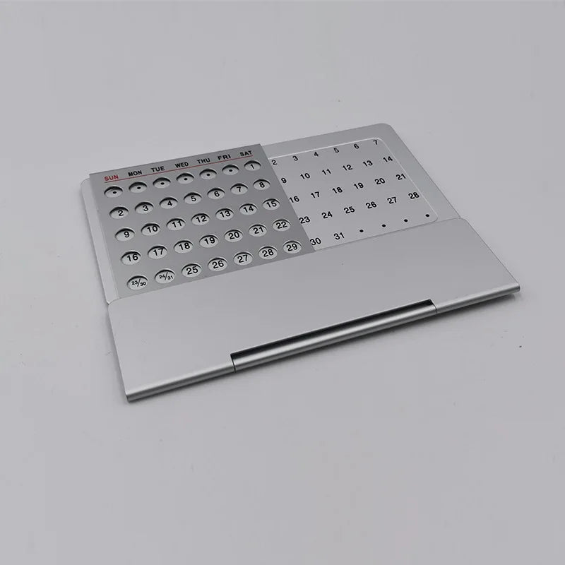 Mini Aluminium Perpetual Calendar for Tables Office Gifts Promotions Displays