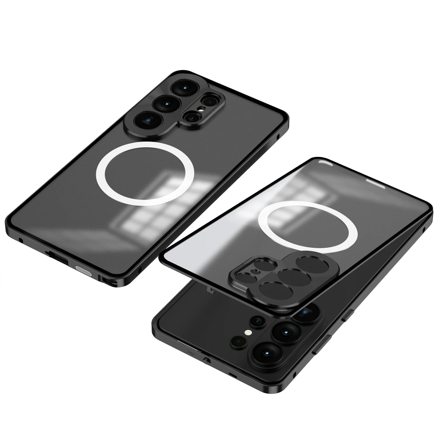 Frosted Magnetic Case Metal Frame Aluminum Alloy Bumper Buckle Matte Case