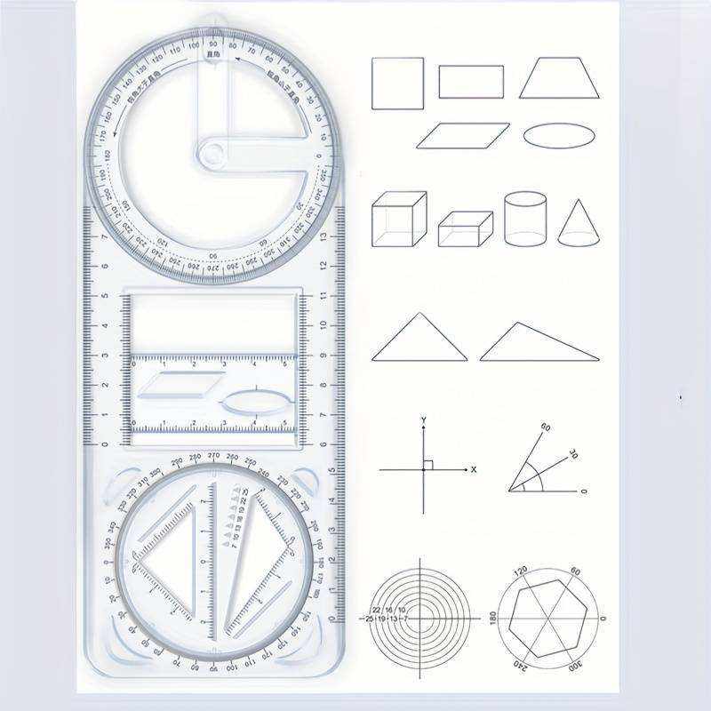Bview Art Student Plastic Ruler – Square & Geometric Figure Rulers