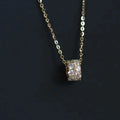 French Minimalist Gold-Plated Diamond Necklace