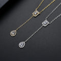 Elegant Droplet Pendant Necklace with Cubic Zirconia