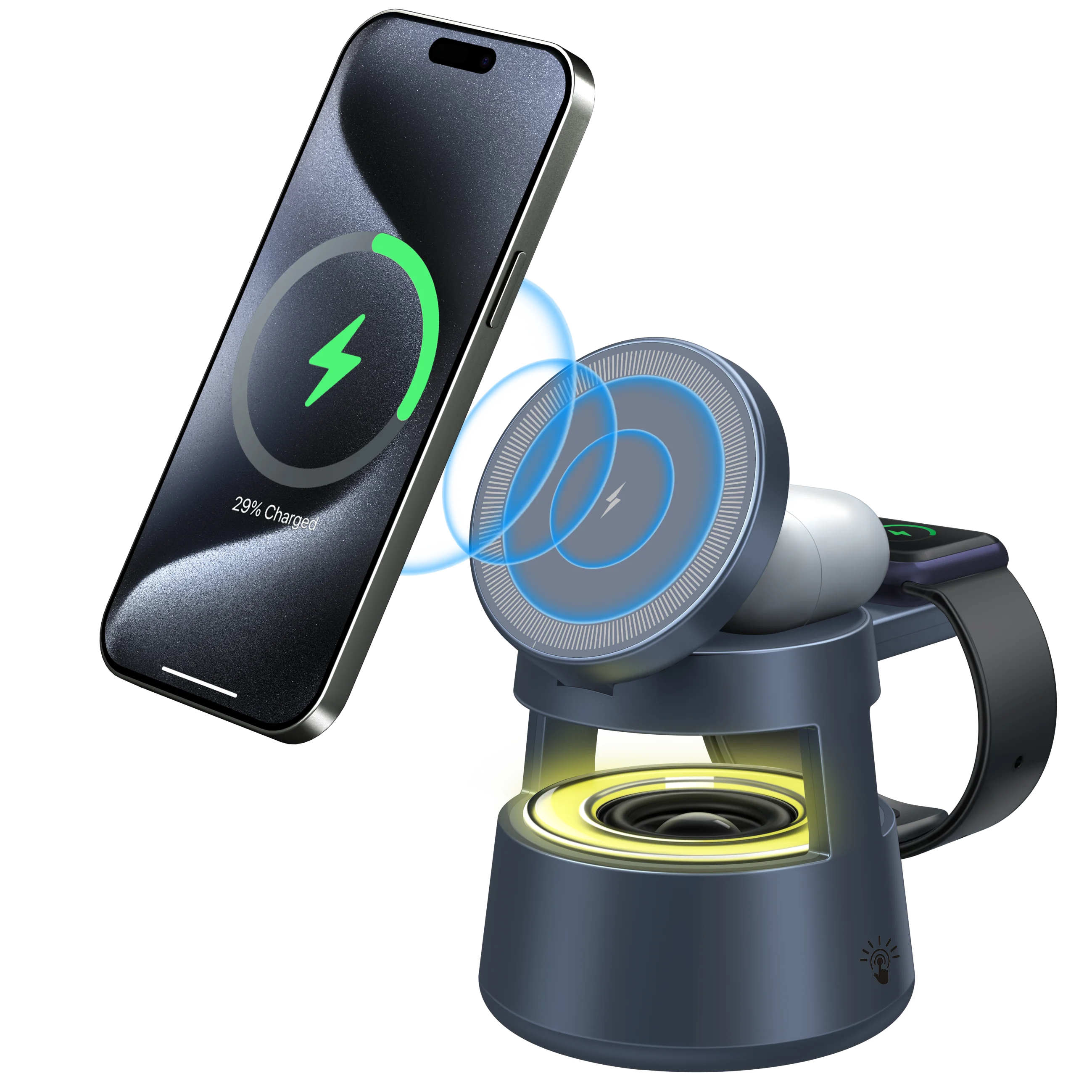 Newest 5 in 1 Wireless Fast Charger Stand with Speaker 3 in 1 Smart