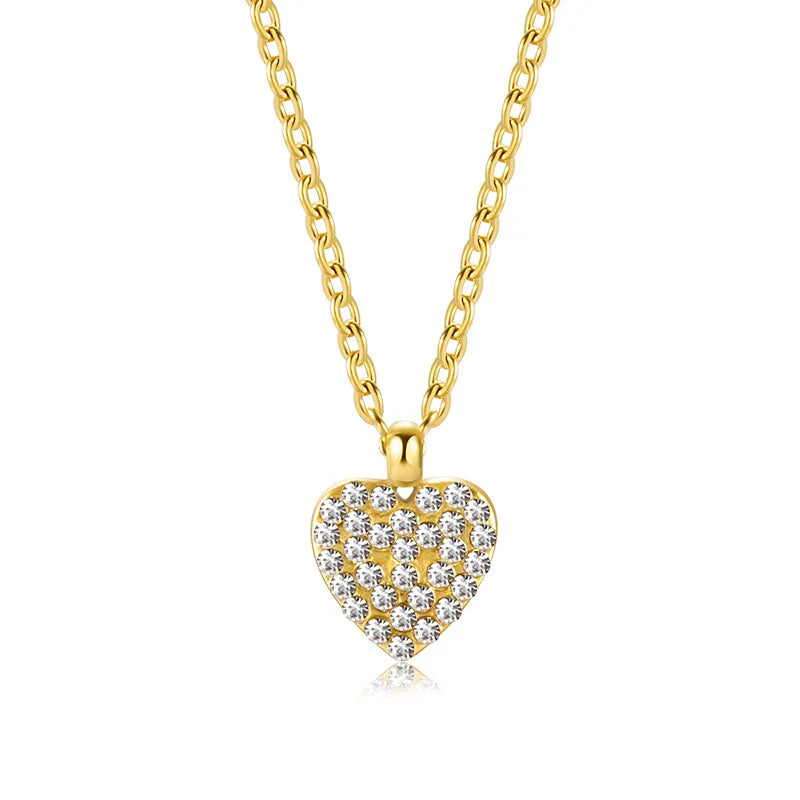 14k Gold Plated Zircon Earrings & Necklace Set