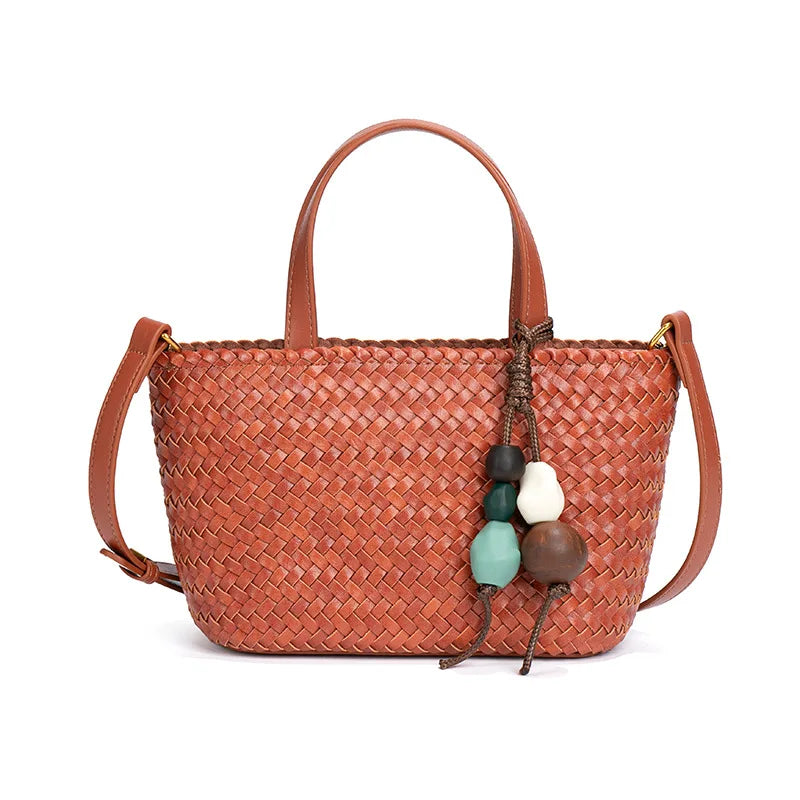 New Summer Macaron Market Woven Tote Bag Trendy Versatile