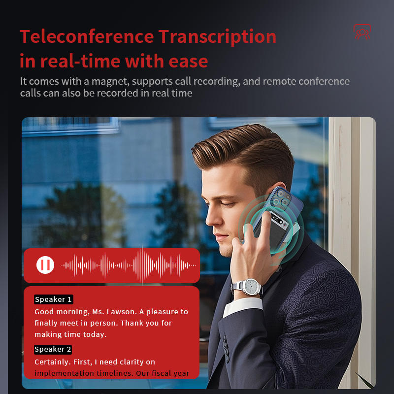 64GB Smart Voice Recorder with AI Transcription & Translation