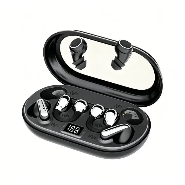 P47 3-in-1 Wireless Bluetooths Earbuds In-Ear & Ear-Clip Design LED