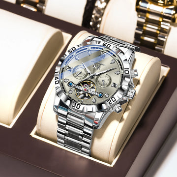 Poedagar Luxury Skeleton Tourbillon Men's Watch