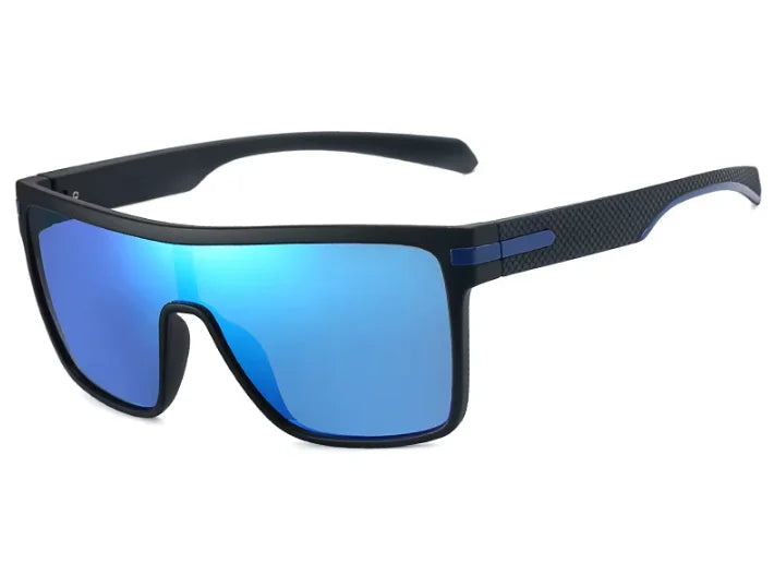 Blue Gradient Polarized Sunglasses with Carbon Fiber