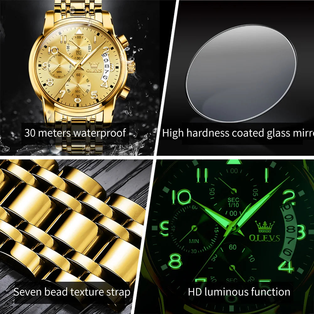 OLEVS 2879 Luxury Sport Luminous Quartz Watch