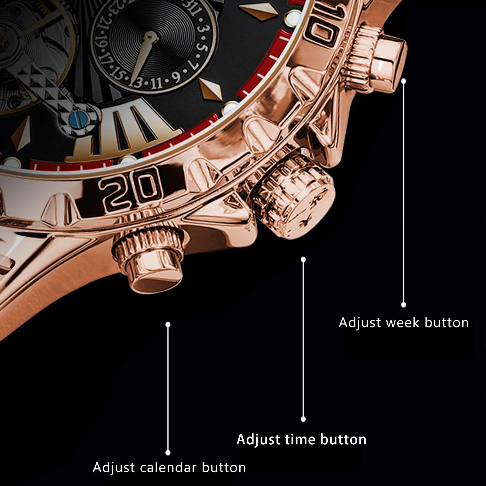 Poedagar Men's Tourbillon Luxury Watch