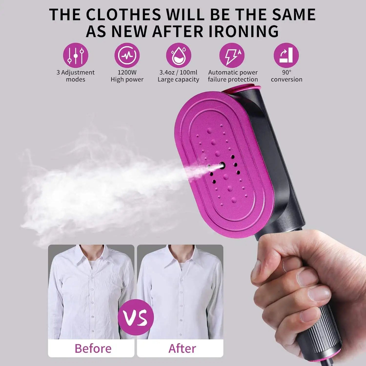 1200W Portable Handheld Clothes Garment Fabric Steamer USB
