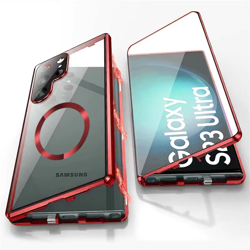 Magnetic Metal Case with Privacy Glass for Samsung- SPS006