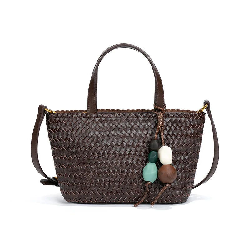 New Summer Macaron Market Woven Tote Bag Trendy Versatile