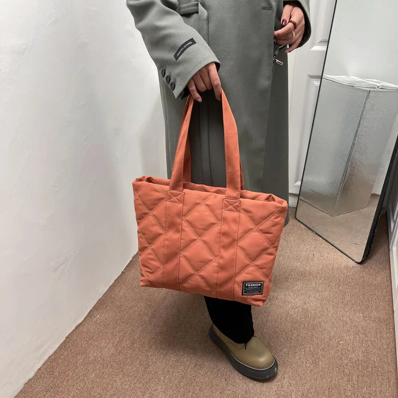 Large Capacity Nylon Women's Shoulder Bags Casual Trendy Thread