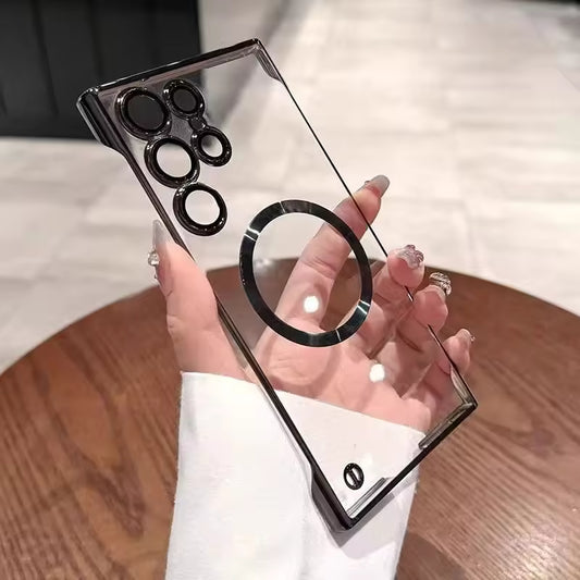 Newskin Magnetic Clear Ultra-Thin Frameless Phone Case with Lens Protective Film for Samsung