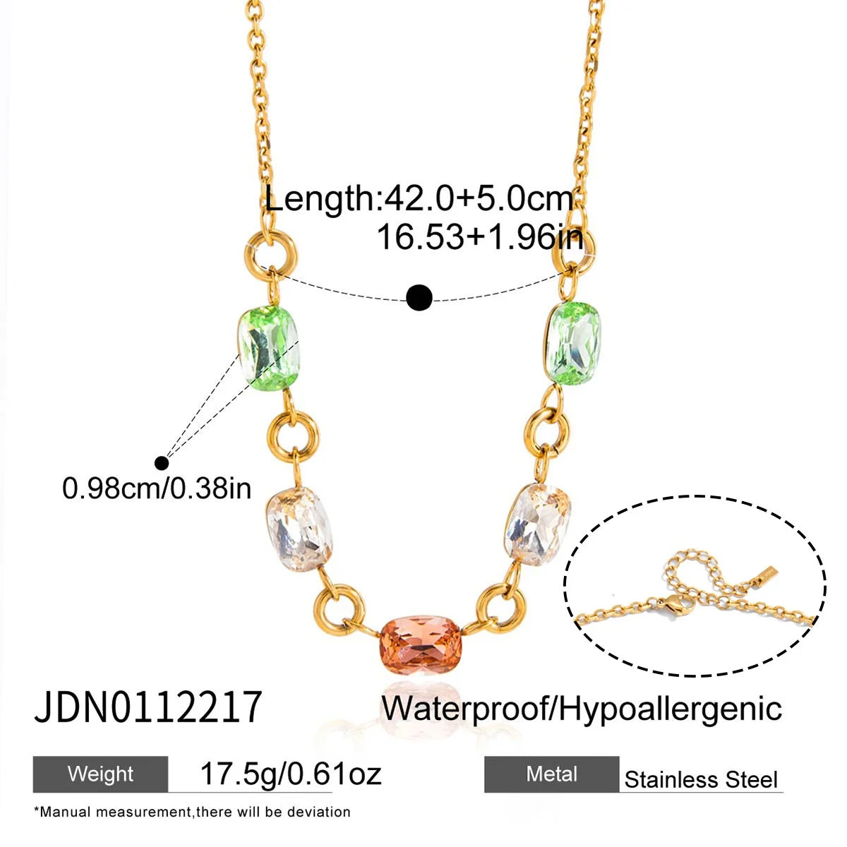 Elegant Rhinestone Stainless Steel Necklace