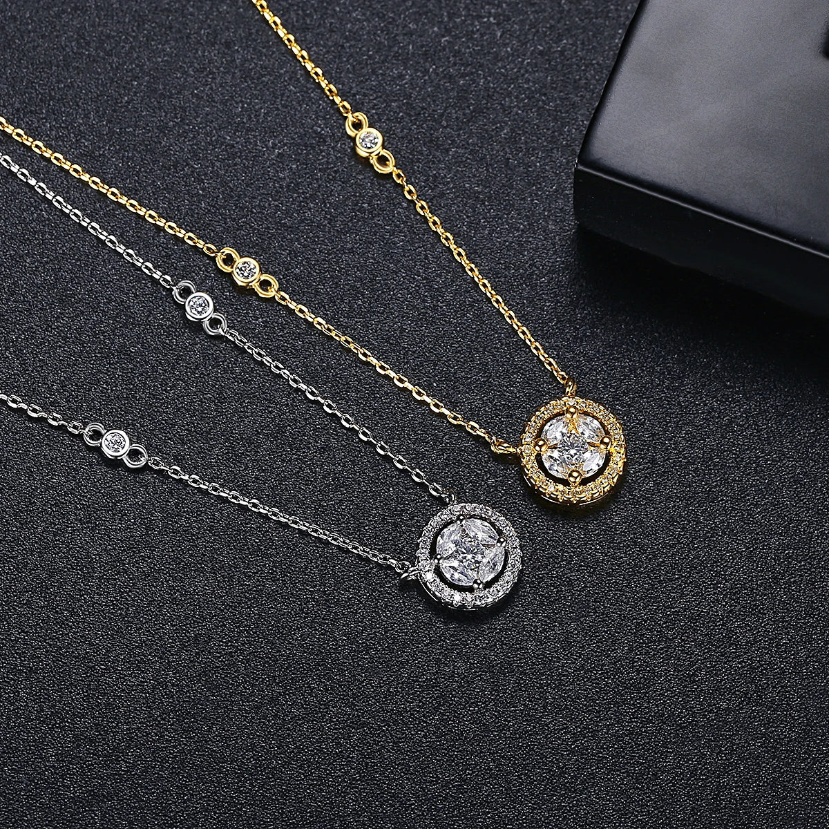 LUOTEEMI Gold-Plated Cubic Zircon Necklace