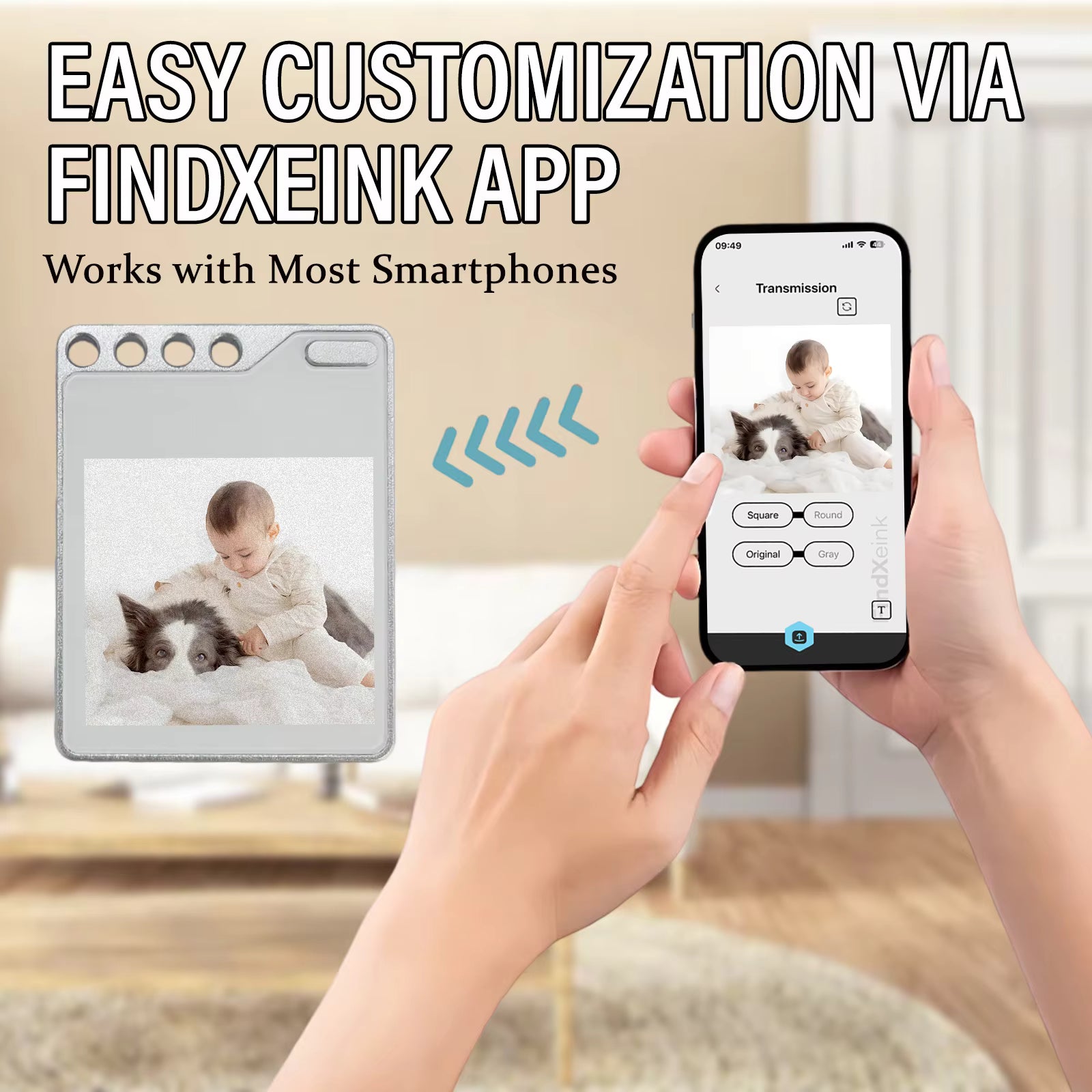 PhotoTag Smart E-Ink Finder – Waterproof Wireless Charging Anti-Loss Keychain Tracker