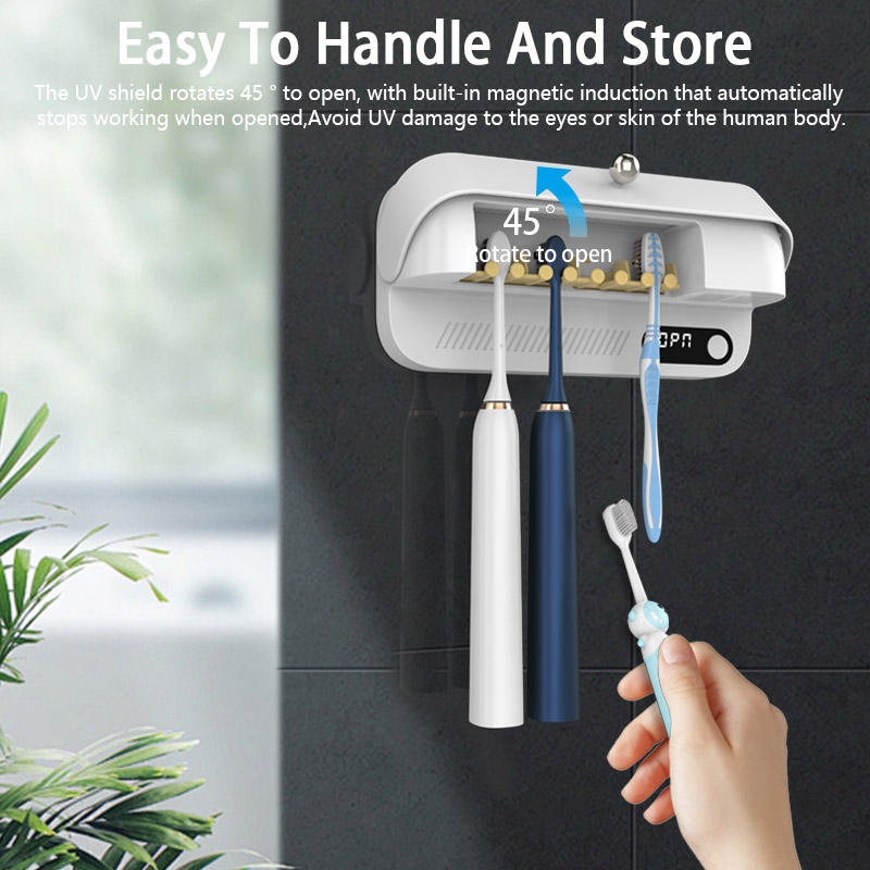 Electric Toothbrush Sanitizer with UV Sterilization & 4-Slot Holder
