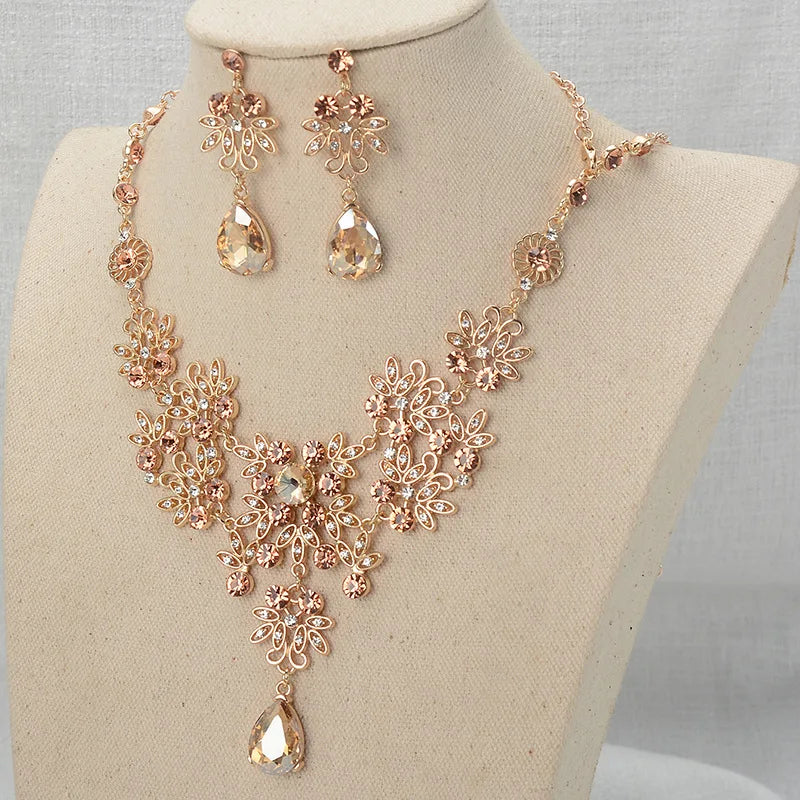 Elegant Rhinestone Bridal Jewelry Set