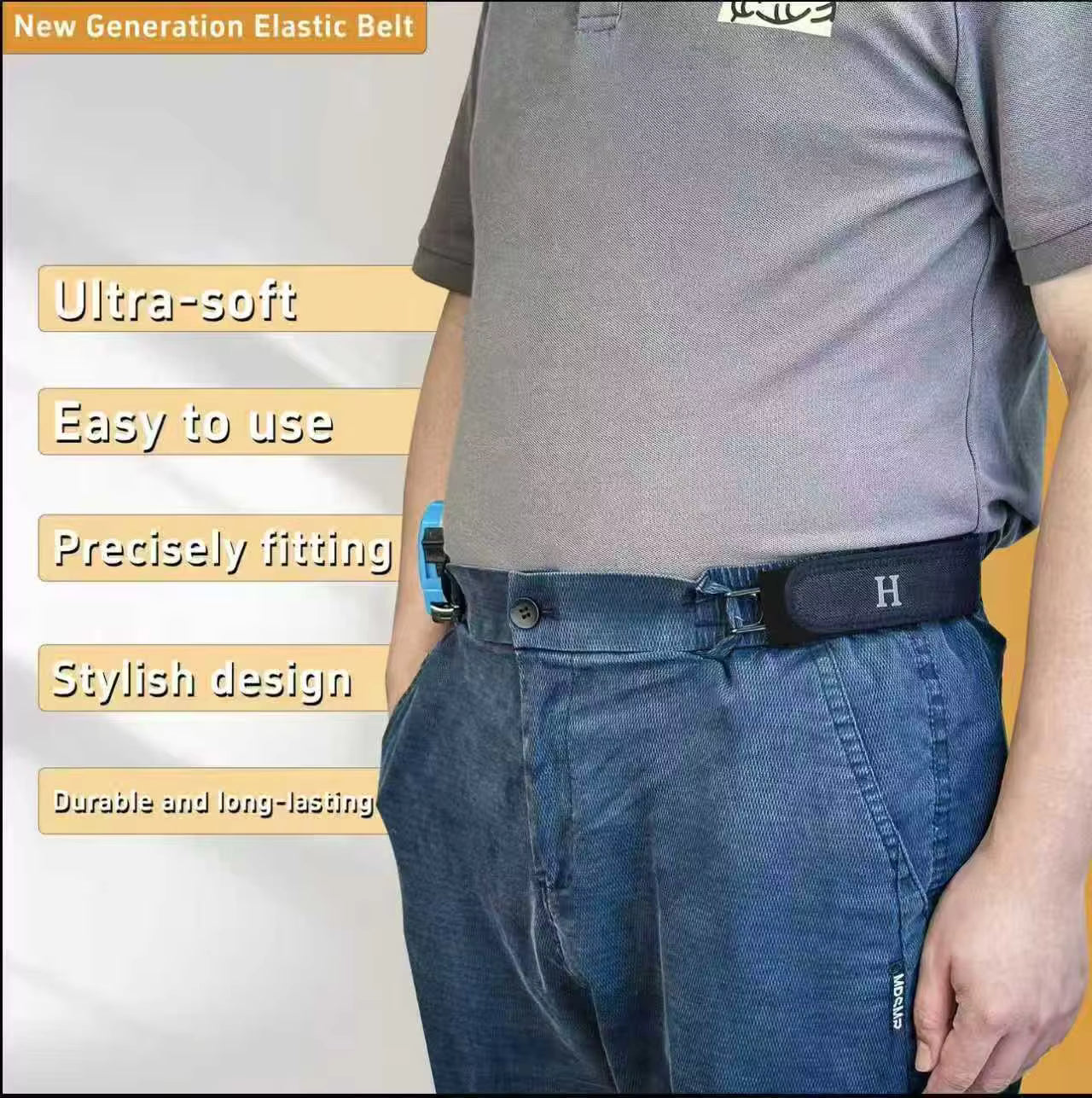 FlexHook Elastic Waist Belt – Adjustable Hook Style Buckle Belt for Men & Women