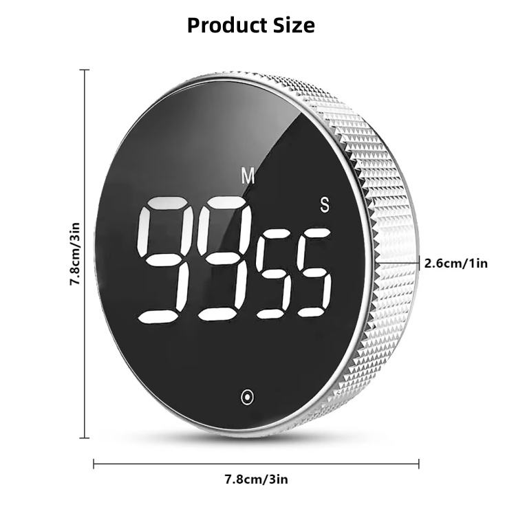 Large LED Display Digital Kitchen Timer – Rotatable Magnetic Countdown Alarm for Cooking & Baking