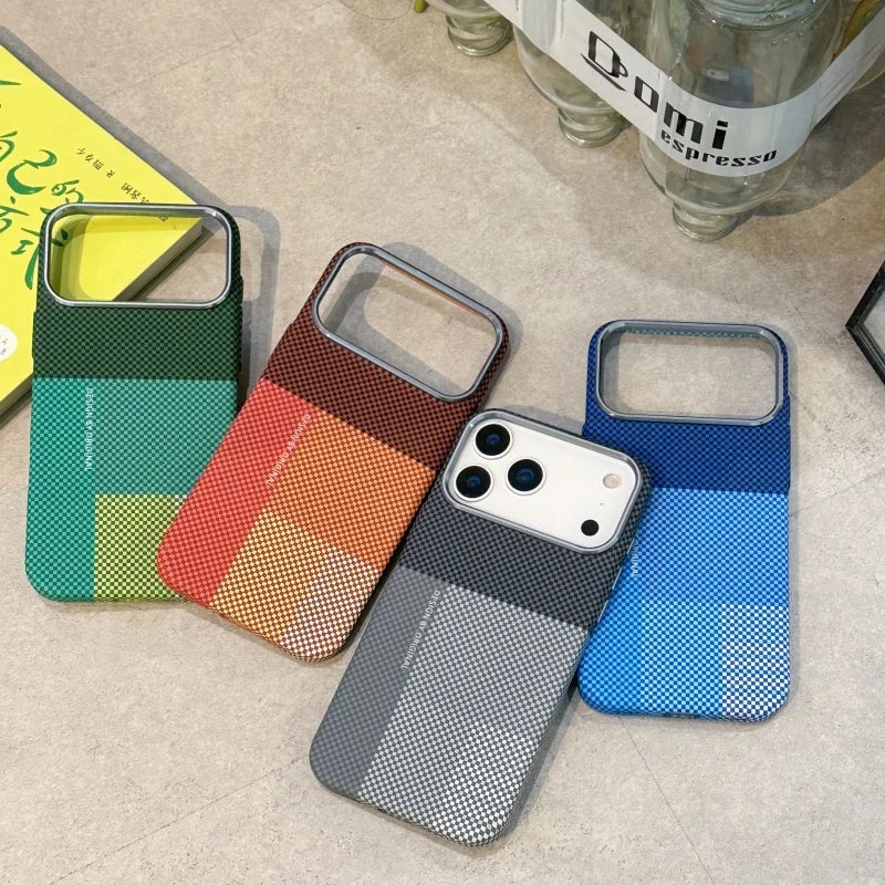 New Color Matching Carbon Fiber Textured Magnetic Case for iPhone