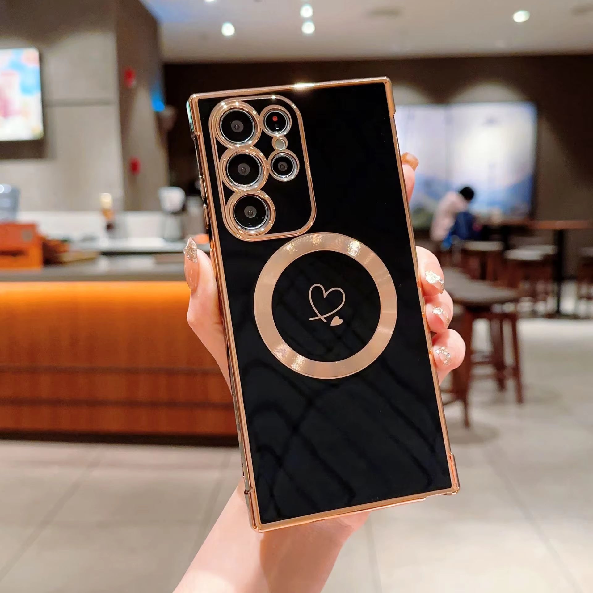 Cute Love Heart Magnetic Charging Case – Soft Silicone Shockproof Cover