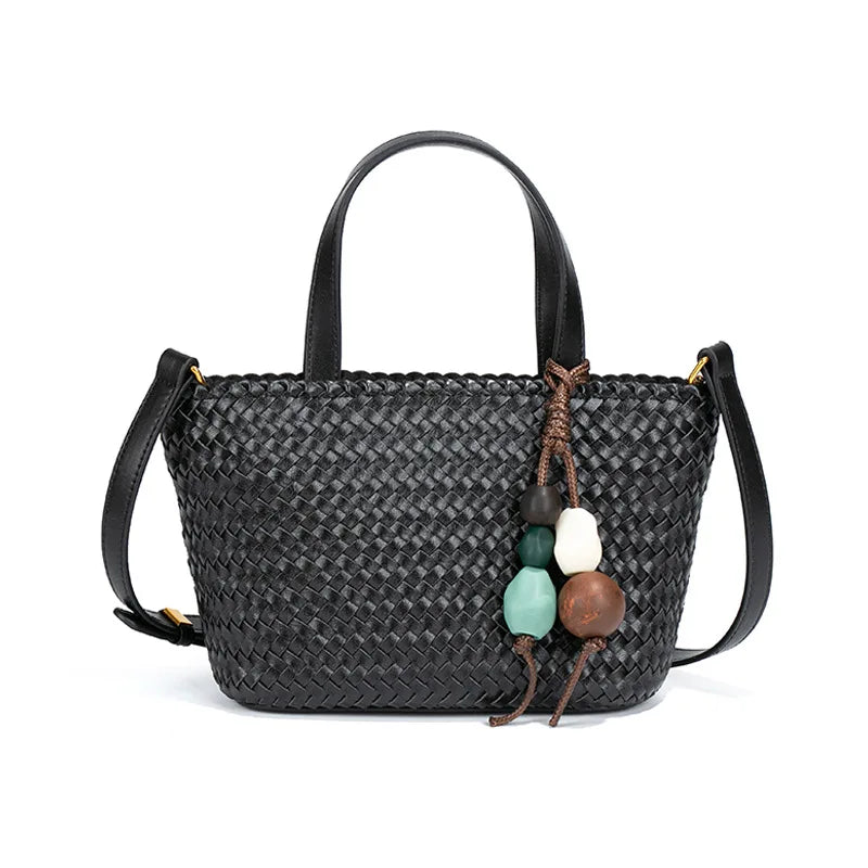 New Summer Macaron Market Woven Tote Bag Trendy Versatile