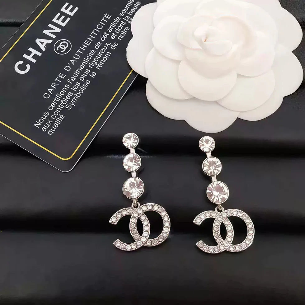 Stainless Steel Diamond Flower Jewelry Set